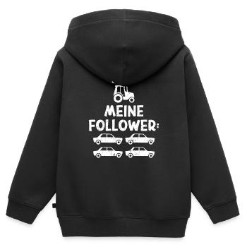 Traktor Trekker Bauer Landwirtschaft - Kinder Premium Organic Zip Hoodie - Schwarz - Hinten - AI Model Kid Male (0cm)