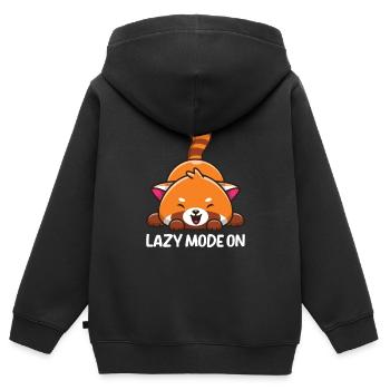 Lazy Mode On - Kids Premium Organic Zip-up Hoodie - black - Back - AI Model Kid Male (0cm)