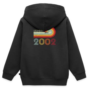 2002 Anniversaire Légendaire depuis Vintage Rainbow - Sweat Premium à capuche zippé enfant bio - noir - Dos - AI Model Kid Male (0cm)