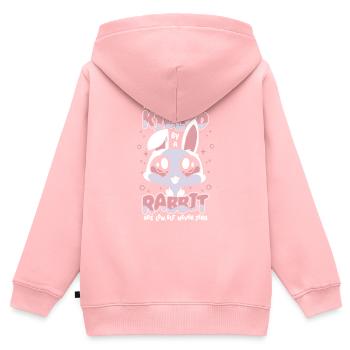 Lapin lapin animal de compagnie lapin - Sweat Premium à capuche zippé enfant bio - rose - Dos - AI Model Kid Female (0cm)
