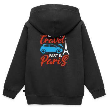 GEHEIMNISSE VERBREITEN SICH SCHNELL IN PARIS - Kinder Premium Organic Zip Hoodie - Schwarz - Hinten - AI Model Kid Male (0cm)