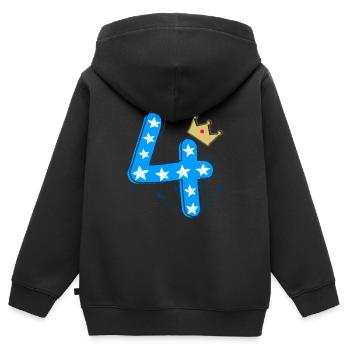 Jungs 4. Geburtstags Design in Blau - Kinder Premium Organic Zip Hoodie - Schwarz - Hinten - AI Model Kid Male (0cm)
