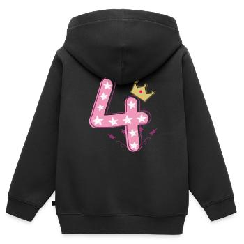 Mädchen 4. Geburtstags Design für Prinzessinnen - Kinder Premium Organic Zip Hoodie - Schwarz - Hinten - AI Model Kid Male (0cm)