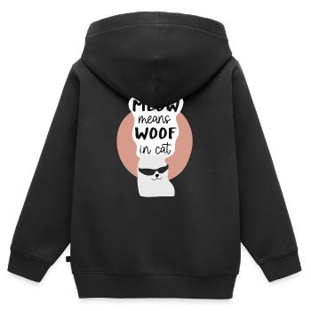 Cool Cat - Kids Premium Organic Zip-up Hoodie - black - Back - AI Model Kid Male (0cm)