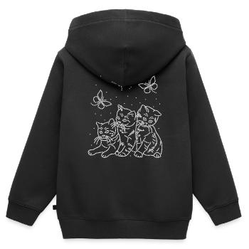 Katzenliebhaber - Kinder Premium Organic Zip Hoodie - Schwarz - Hinten - AI Model Kid Male (0cm)