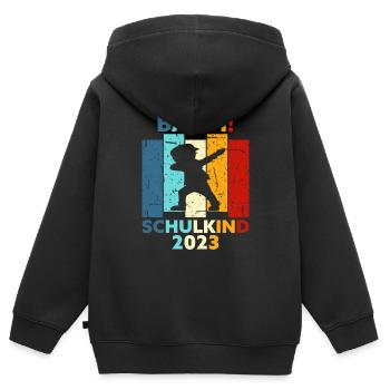 Einschulung 2023 Schulkind Grundschule Schulstart - Kinder Premium Organic Zip Hoodie - Schwarz - Hinten - AI Model Kid Male (0cm)