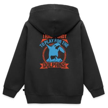 JE PENSAIS AVOIR UNE CHANCE DE JOUER POUR LES DOLPHINS - Sweat Premium à capuche zippé enfant bio - noir - Dos - AI Model Kid Male (0cm)