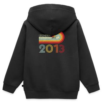 2013 Birthday Legendary since Vintage Rainbow - Kids Premium Organic Zip-up Hoodie - black - Back - AI Model Kid Male (0cm)
