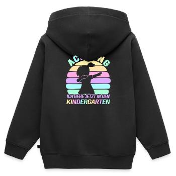 Ich Bin Jetzt Ein Kindergartenkind Mädchen Kita - Kinder Premium Organic Zip Hoodie - Schwarz - Hinten - AI Model Kid Male (0cm)