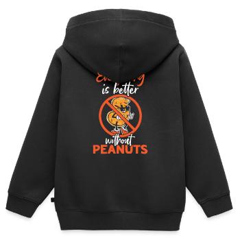 Alles Ist Besser Ohne Erdnüsse Erdnuss-allergiker - Kinder Premium Organic Zip Hoodie - Schwarz - Hinten - AI Model Kid Male (0cm)