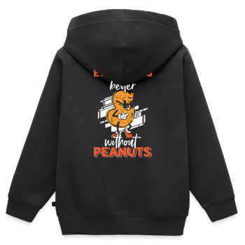 Alles Ist Besser Ohne Erdnüsse Erdnuss-allergiker - Kinder Premium Organic Zip Hoodie - Schwarz - Hinten - AI Model Kid Male (0cm)