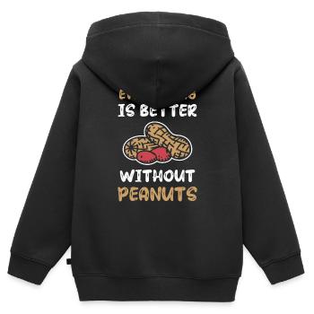 Alles Ist Besser Ohne Erdnüsse Erdnuss-allergiker - Kinder Premium Organic Zip Hoodie - Schwarz - Hinten - AI Model Kid Male (0cm)