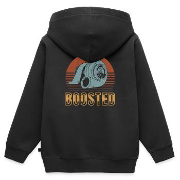 Turbocompresseur boosté - Turbo & Tuning - Sweat Premium à capuche zippé enfant bio - noir - Dos - AI Model Kid Male (0cm)
