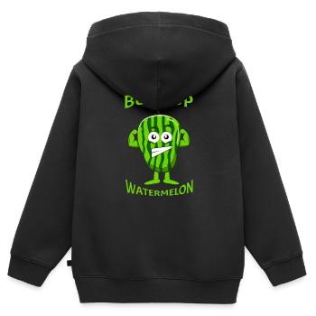 Vegan vegan pastèque vegan veggie vegan - Sweat Premium à capuche zippé enfant bio - noir - Dos - AI Model Kid Male (0cm)