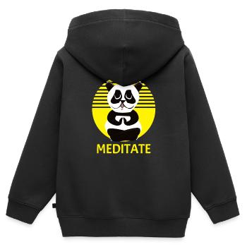 Panda Bear Méditation Méditation Méditation Spiritualité - Sweat Premium à capuche zippé enfant bio - noir - Dos - AI Model Kid Male (0cm)