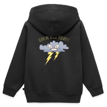 Schlechte Laune Shirt - Kinder Premium Organic Zip Hoodie - Schwarz - Hinten - AI Model Kid Male (0cm)