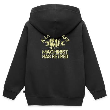 Problèmes de tolérance des mécaniciens du CNC - Sweat Premium à capuche zippé enfant bio - noir - Dos - AI Model Kid Male (0cm)