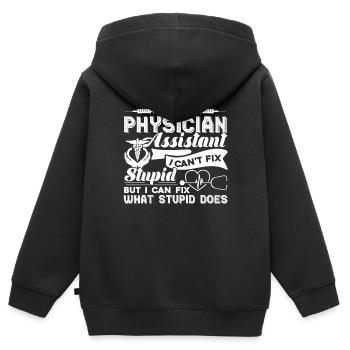Physician Assistant Physician Assistant Can't Fix - Kids Premium Organic Zip-up Hoodie - black - Back - AI Model Kid Male (0cm)