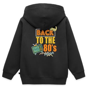 Back To The 80s - Kids Premium Organic Zip-up Hoodie - black - Back - AI Model Kid Male (0cm)