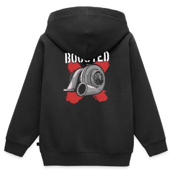 Turbocompresseur boosté - Turbo & Tuning - Sweat Premium à capuche zippé enfant bio - noir - Dos - AI Model Kid Male (0cm)