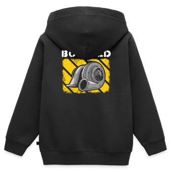Turbolader Boosted - Turbo & Tuning - Kinder Premium Organic Zip Hoodie - Schwarz - Hinten - AI Model Kid Male (0cm)