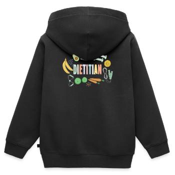 Excellent design de nutritionniste - Sweat Premium à capuche zippé enfant bio - noir - Dos - AI Model Kid Male (0cm)