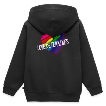 L’AMOUR DU CŒUR DÉTERMINE - Sweat Premium à capuche zippé enfant bio - noir - Dos - AI Model Kid Male (0cm)