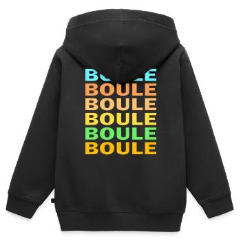 BOULES - Sweat Premium à capuche zippé enfant bio - noir - Dos - AI Model Kid Male (0cm)