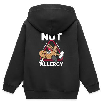 Ich Habe Eine Nuss Allergie Erdnuss Allergisch - Kinder Premium Organic Zip Hoodie - Schwarz - Hinten - AI Model Kid Male (0cm)