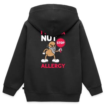 Ich Habe Eine Nuss Allergie Erdnuss Allergisch - Kinder Premium Organic Zip Hoodie - Schwarz - Hinten - AI Model Kid Male (0cm)