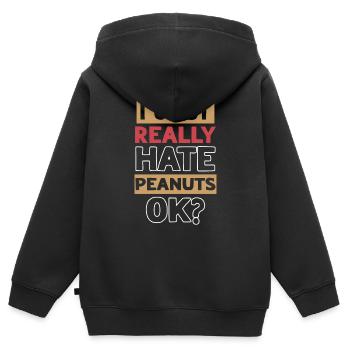 Ich Hasse Erdnüsse Erdnuss-allergiker - Kinder Premium Organic Zip Hoodie - Schwarz - Hinten - AI Model Kid Male (0cm)