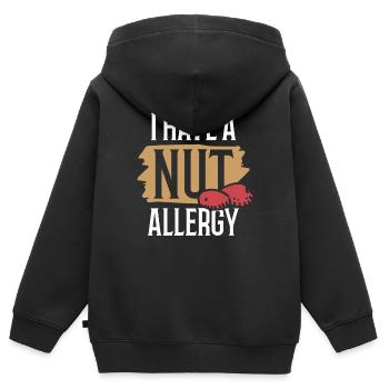 Ich Habe Eine Nuss Allergie Erdnuss Allergisch - Kinder Premium Organic Zip Hoodie - Schwarz - Hinten - AI Model Kid Male (0cm)