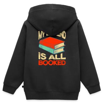 Buchliebhaber Geschenke Süße Buch Geschenkideen - Kinder Premium Organic Zip Hoodie - Schwarz - Hinten - AI Model Kid Male (0cm)