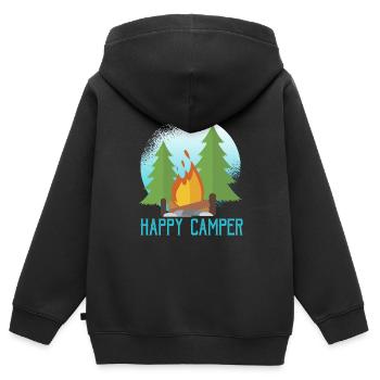 Motorhome Pitch Camping Camper Caravan - Kids Premium Organic Zip-up Hoodie - black - Back - AI Model Kid Male (0cm)
