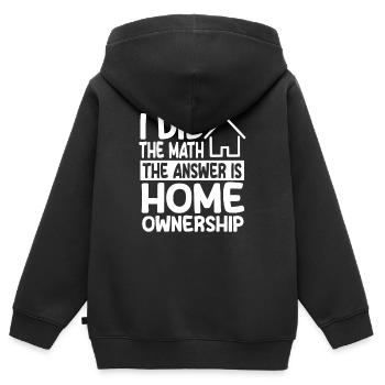 Accession à la propriété - Sweat Premium à capuche zippé enfant bio - noir - Dos - AI Model Kid Male (0cm)