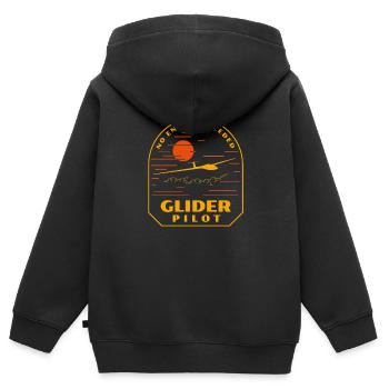 Segelflugzeug Pilot Segelflieger Fliegen Flugzeug - Kinder Premium Organic Zip Hoodie - Schwarz - Hinten - AI Model Kid Male (0cm)