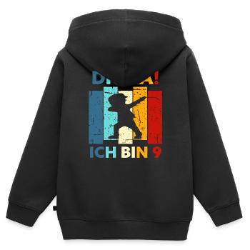 9 Geschenk 9. Geburtstag Geburtstagsgeschenk - Kinder Premium Organic Zip Hoodie - Schwarz - Hinten - AI Model Kid Male (0cm)