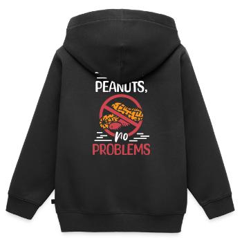 Keine Erdnüsse Keine Probleme Erdnuss-allergiker - Kinder Premium Organic Zip Hoodie - Schwarz - Hinten - AI Model Kid Male (0cm)
