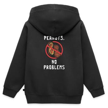 Keine Erdnüsse Keine Probleme Erdnuss-allergiker - Kinder Premium Organic Zip Hoodie - Schwarz - Hinten - AI Model Kid Male (0cm)