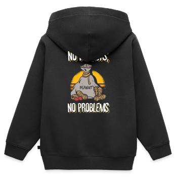 Keine Erdnüsse Keine Probleme Erdnuss-allergiker - Kinder Premium Organic Zip Hoodie - Schwarz - Hinten - AI Model Kid Male (0cm)