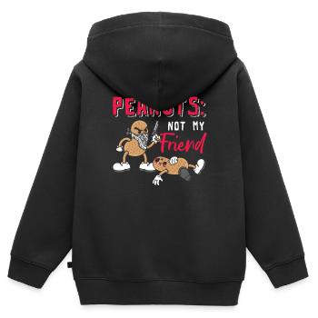 Erdnüsse Nicht Mein Freund Erdnuss-allergiker - Kinder Premium Organic Zip Hoodie - Schwarz - Hinten - AI Model Kid Male (0cm)