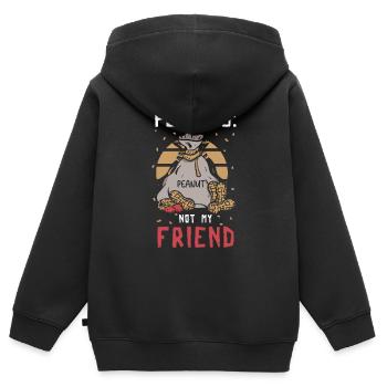Erdnüsse Nicht Mein Freund Erdnuss-allergiker - Kinder Premium Organic Zip Hoodie - Schwarz - Hinten - AI Model Kid Male (0cm)