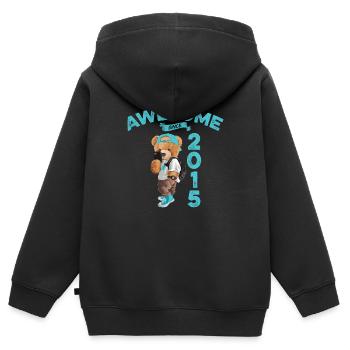 2015 Geburtstag Teddy Bär Awesome since - Kinder Premium Organic Zip Hoodie - Schwarz - Hinten - AI Model Kid Male (0cm)