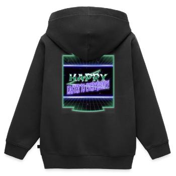 funny sayings bday pictures geek love humor - Kinder Premium Organic Zip Hoodie - Schwarz - Hinten - AI Model Kid Male (0cm)