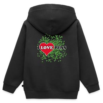 Ich liebe Erbsen - Kinder Premium Organic Zip Hoodie - Schwarz - Hinten - AI Model Kid Male (0cm)