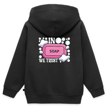 Seifenmacher Seife Machen - Kinder Premium Organic Zip Hoodie - Schwarz - Hinten - AI Model Kid Male (0cm)