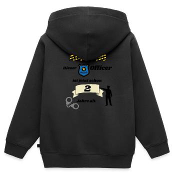 Polizei - 2. Geburtstag, für coole Polizisten - Kinder Premium Organic Zip Hoodie - Schwarz - Hinten - AI Model Kid Male (0cm)