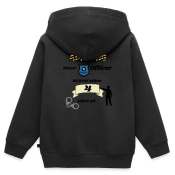 Polizei - 4. Geburtstag, für coole Polizisten - Kinder Premium Organic Zip Hoodie - Schwarz - Hinten - AI Model Kid Male (0cm)
