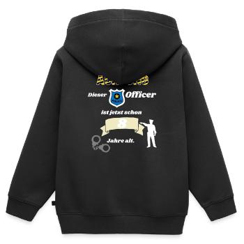 Polizei - 8. Geburtstag, für alle Polizeifans - Kinder Premium Organic Zip Hoodie - Schwarz - Hinten - AI Model Kid Male (0cm)