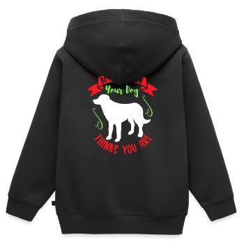 SEI DIE PERSON, FÜR DIE DEIN HUND DICH HÄLT - Kinder Premium Organic Zip Hoodie - Schwarz - Hinten - AI Model Kid Male (0cm)
